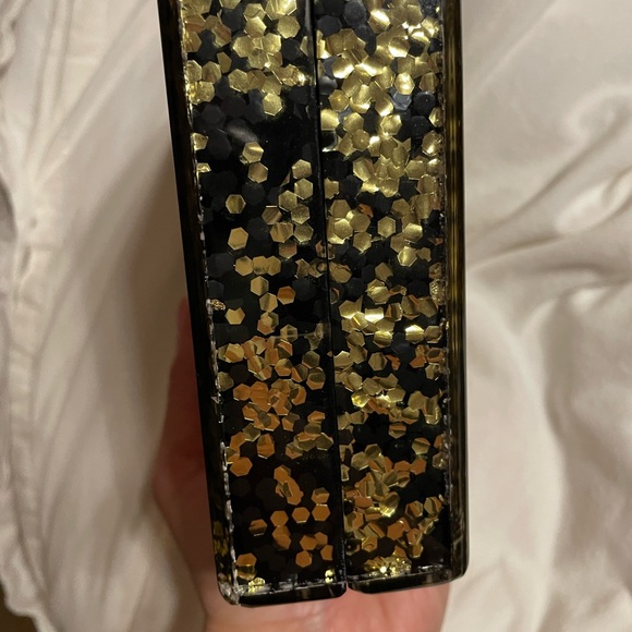 ALDO gold and black acrylic clutch evening handbag - Picture 4 of 4